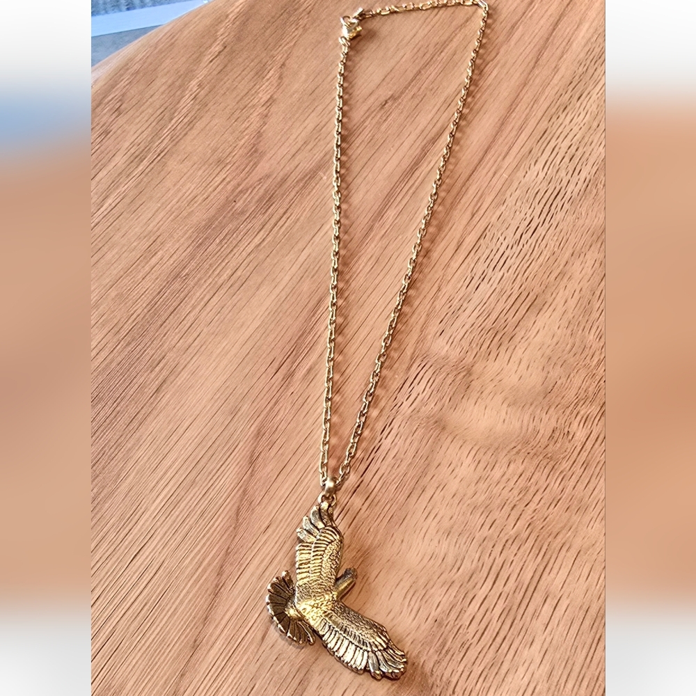 "Fly Like an Eagle" 22K GOLD PLATED PENDANT Necklace